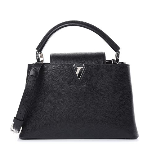 LOUIS VUITTON Taurillon Capucines PM Black Arizona